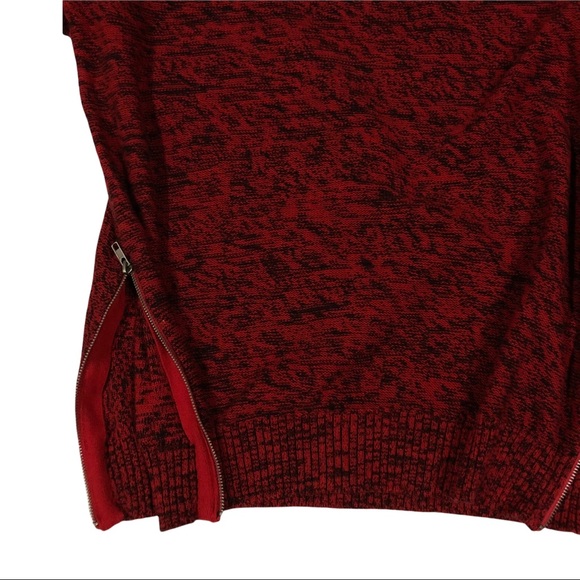 H&M Knit Sweater Red & Black with Side Zippers Size L NWOT - Picture 5 of 8